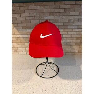 Nike Swoosh Red Adjustable Baseball Cap Hat Athletic Golf Dad Hat Unisex m/l